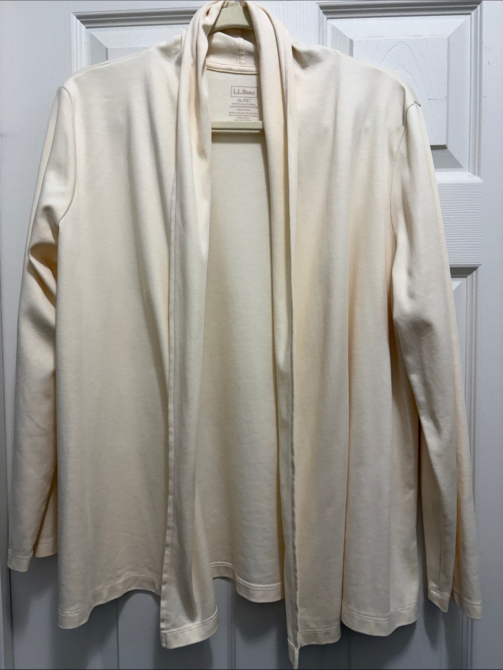 L.L. Bean Cream Open Drape Cardigan